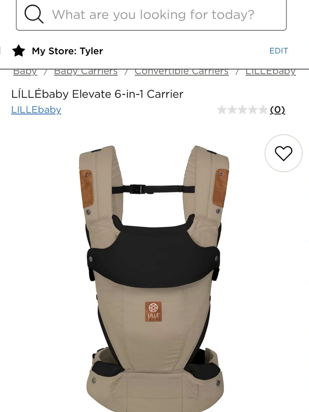 LILLÈbaby Elevate 6-in-1 Carrier - Beige and Black- used Good condition